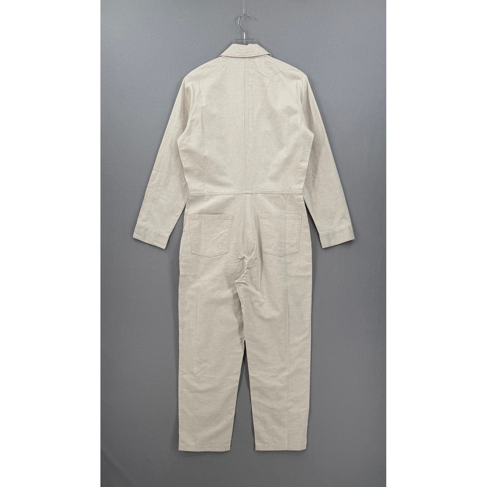OUTERKNOWN Station Jumpsuit Womens Small Natural Beige Linen Cotton Utility NEW - Picture 4 of 16